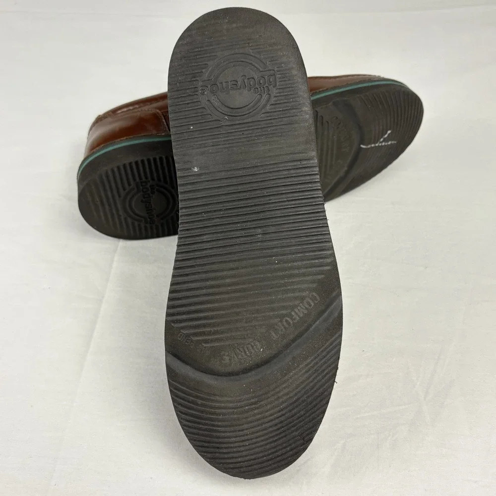 The Body Shop Hush Puppies Mall Walker Shoes Brown Leather Men's 6.5 Wide EUC